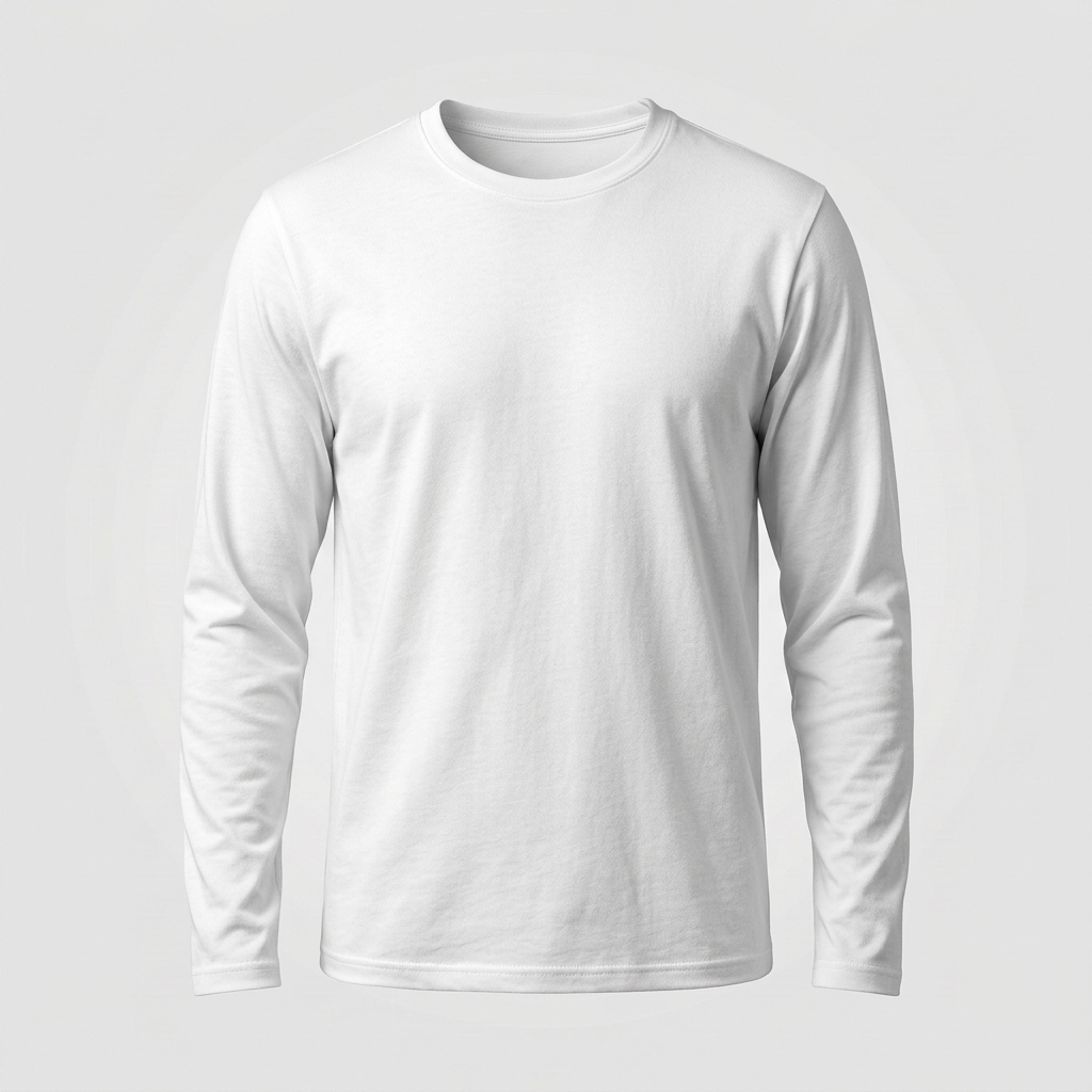 Generated white long-sleeve T-shirt mockup
