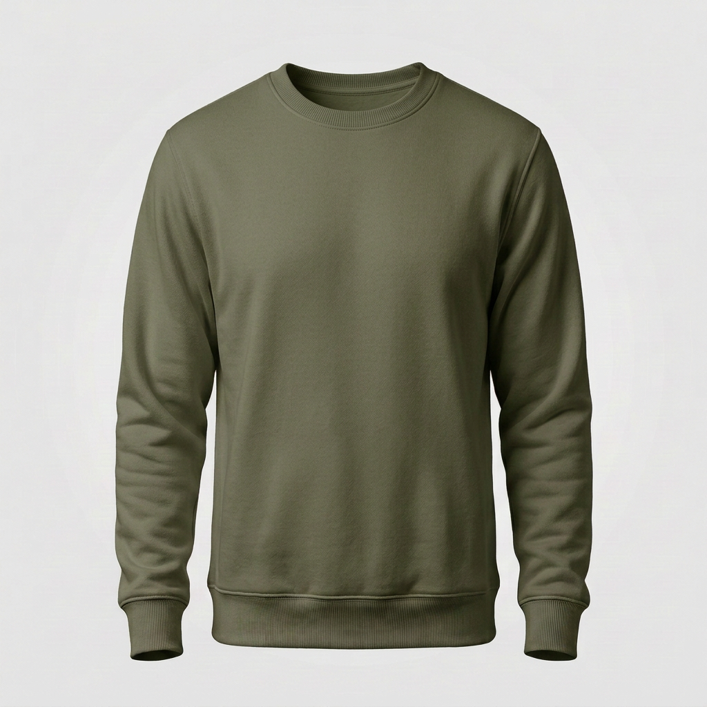 Generated dark olive green crewneck sweatshirt mockup
