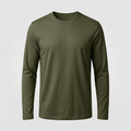 Generated dark olive green long-sleeve T-shirt mockup
