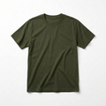 Generated mockup of a dark military olive green T-shirt