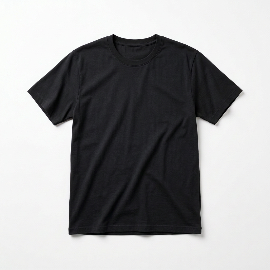 Black T-shirt on a white background