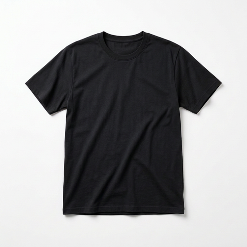 Black T-shirt on a white background