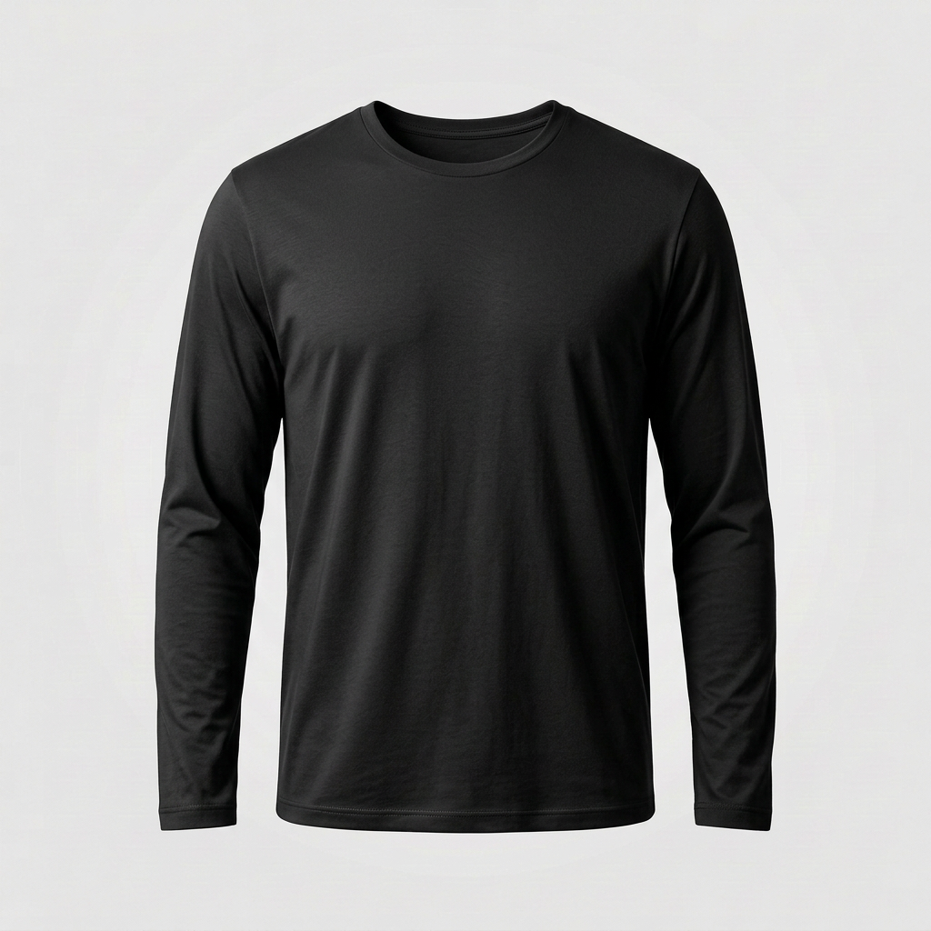 Generated black long-sleeve T-shirt mockup