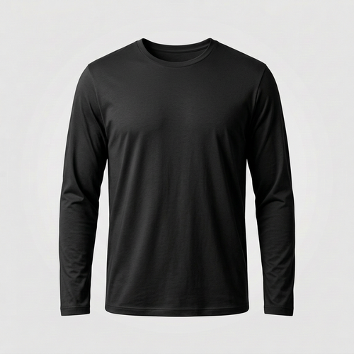 Generated black long-sleeve T-shirt mockup